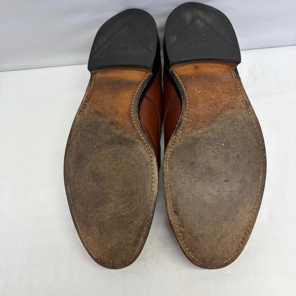 Allen Edmonds Bradley Dress Shoes Mens 12 B Brown Leather Split Toe Blucher
